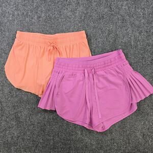 Joy Lab Shorts Womens Medium 2 Pack Pink Orange Pleated Athletic